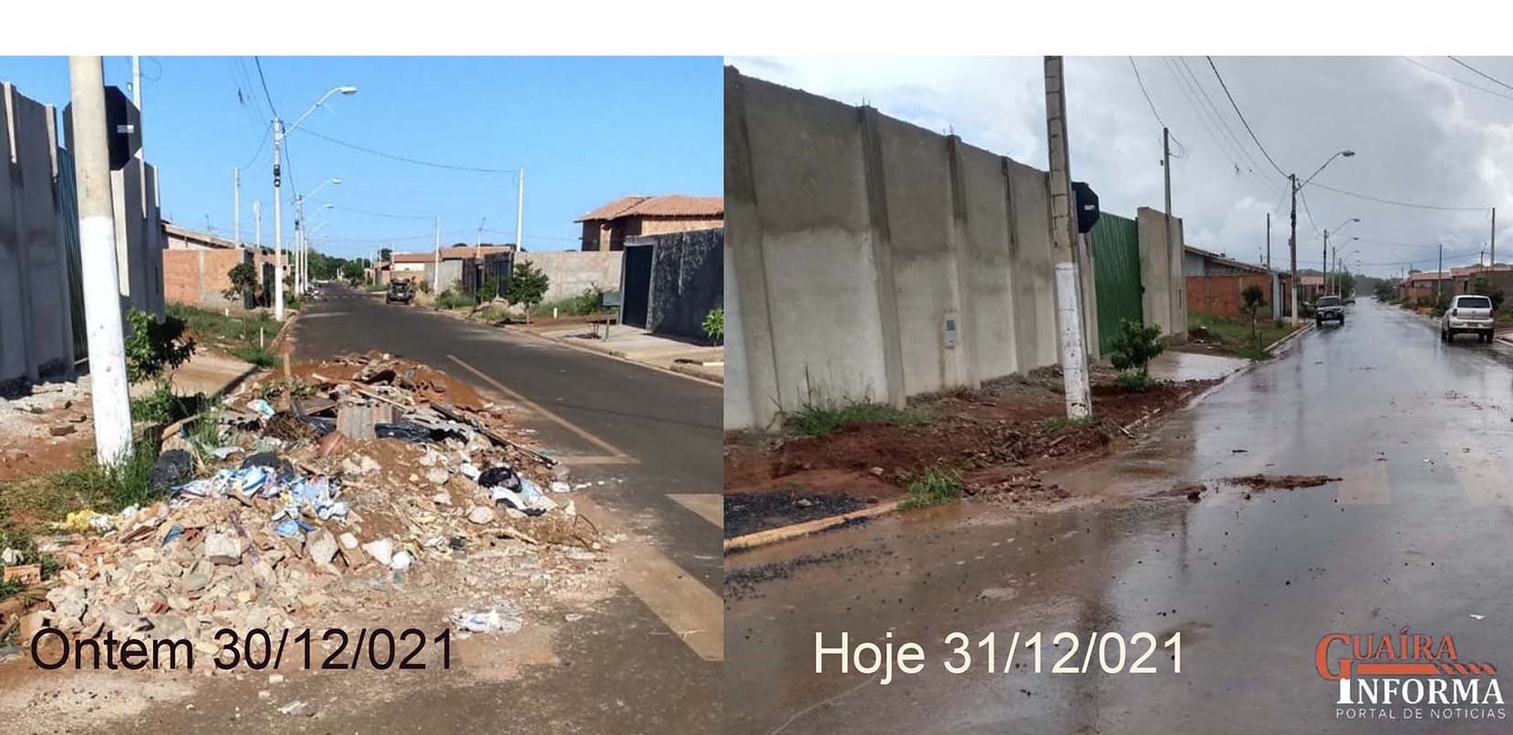 Em Guaíra: Prefeitura retira entulho que limitava trânsito de veículos no Bairro Antônio Manoel