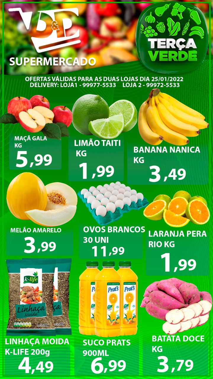 Hoje é dia de feira no D&D Supermercados. Aproveite também o festival de produtos naturais. Mais saúde com economia!!!