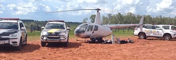 POLICIAMENTO RODOVIÁRIO REALIZA PRISÃO DE QUADRILHA COM HELICÓPTERO, GRANDE QUANTIDADE DE DROGAS E ARMAS, EM QUATÁ