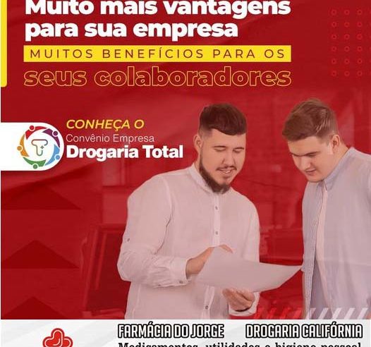 Faça parte do Convênio Empresa Drogaria Total. Em Guaíra, Farmácia do Jorge e Drogaria Califórnia