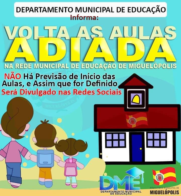 Em Miguelópolis: Adiado retorno as aulas presenciais da Rede Municipal de Educação