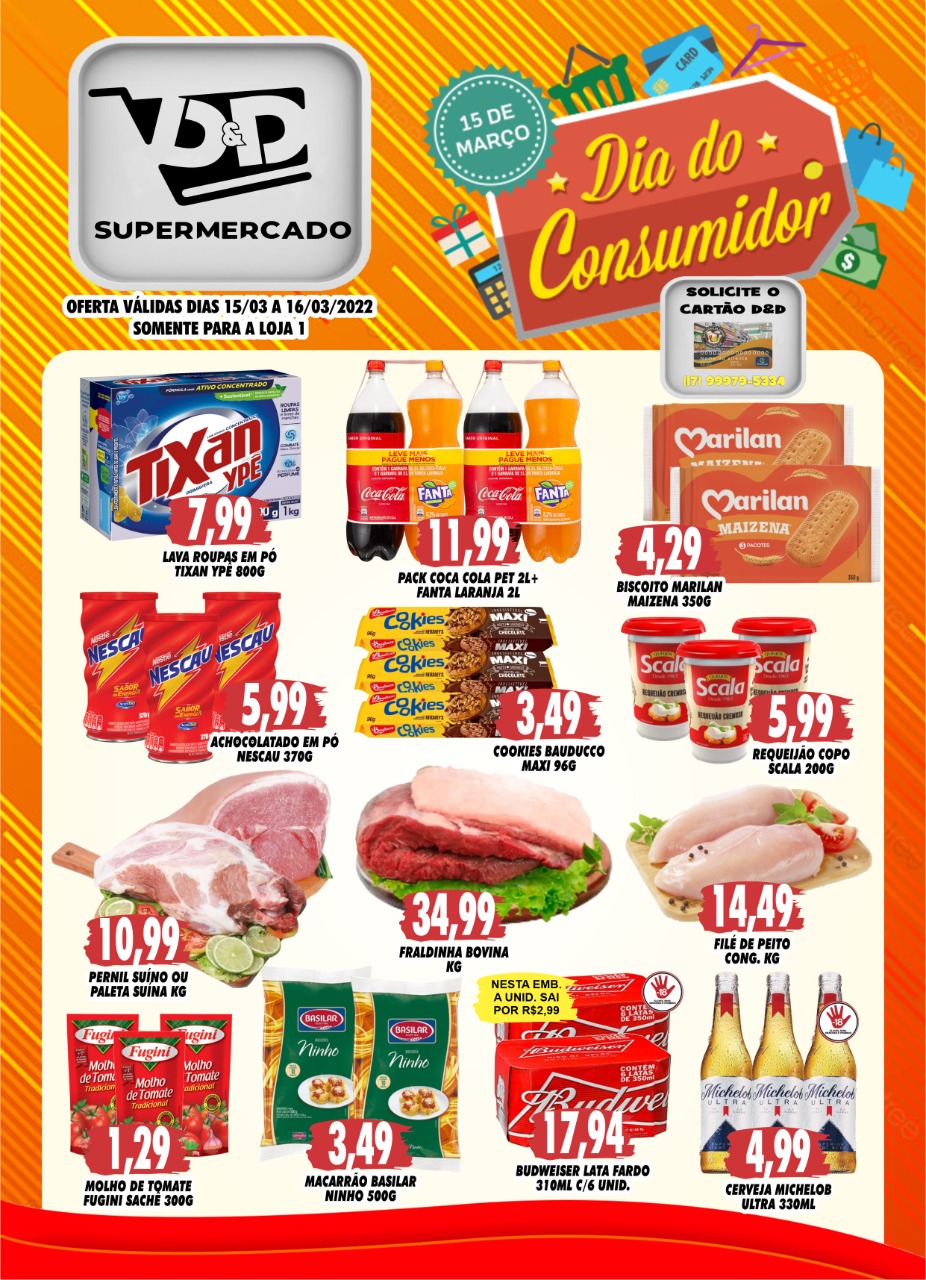 Hoje o dia é em sua homenagem, consumidor. É um privilégio contar com a sua preferência aqui no D&D Supermercados. Feliz Dia do Consumidor.