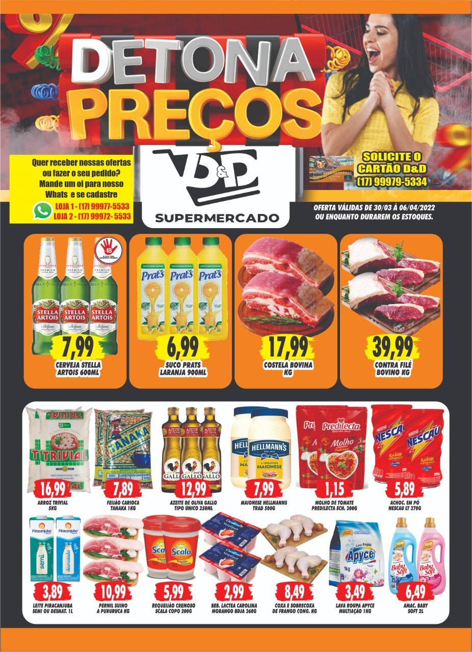 QUARTA DETONA PREÇOS NO D&D SUPERMERCADOS. APROVEITE!!!