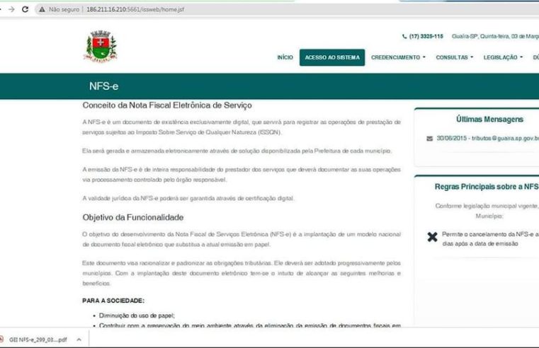 EM GUAÍRA: SITE DA PREFEITURA ENCONTRA-SE EM MANUTENÇÃO