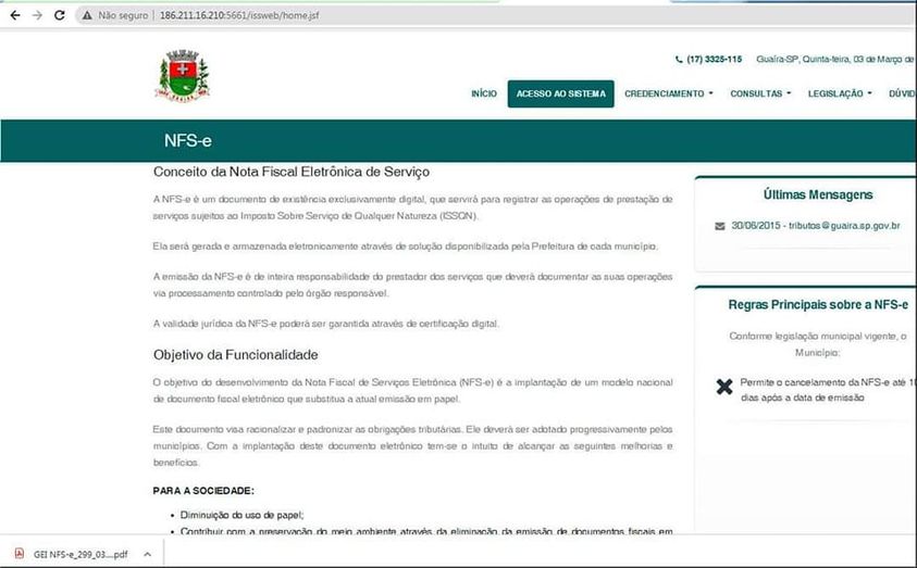 EM GUAÍRA: SITE DA PREFEITURA ENCONTRA-SE EM MANUTENÇÃO