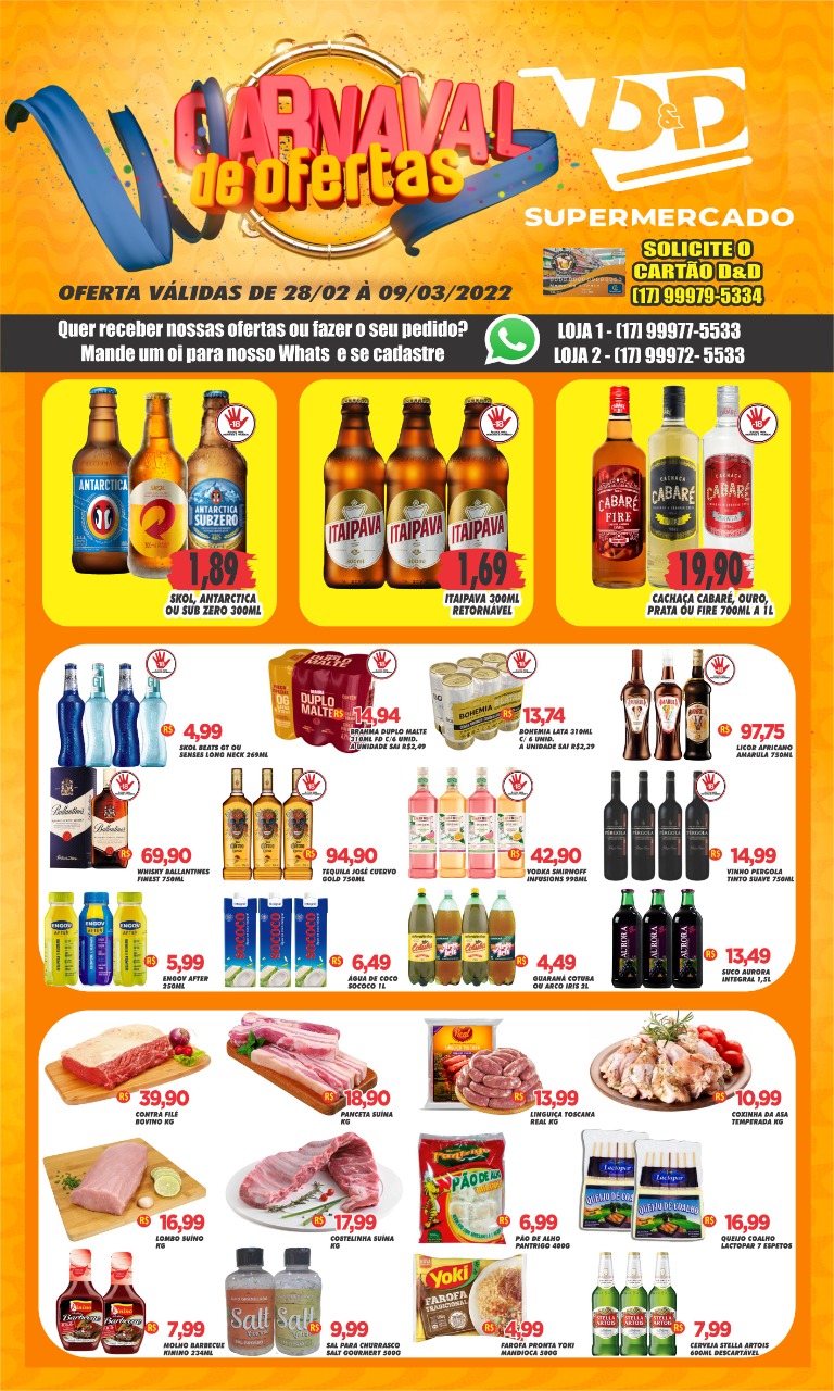 O Carnaval pode ter acabado, mas as ofertas no D&D Supermercados, estão arrasando na avenida. Venham aproveitar!!!