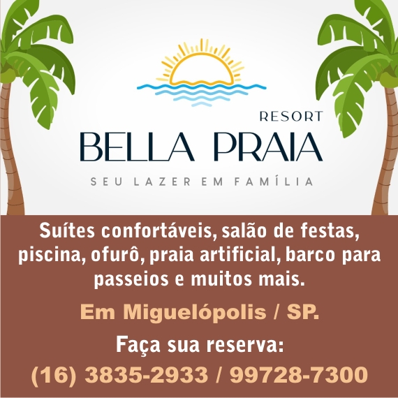 FERIADO PROLONGADO? REUNA SUA FAMÍLIA E VENHA PARA O RESORT BELLA PRAIA, EM MIGUELÓPOLIS. FAÇA JÁ SUA RESERVA. CONFIRA O VÍDEO COM AS IMAGENS DESSE LUGAR MARAVILHOSO!!