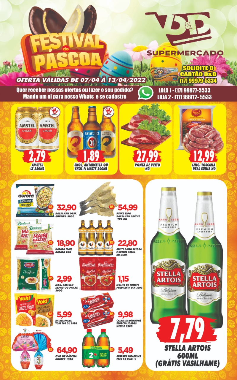 A partir desta Quinta-Feira já está valendo o novo listão de ofertas D&D Supermercados. Confira e se surpreenda com uma amostra de tudo que temos para vocês. D&D Supermercados – O lugar certo para sua família!!!