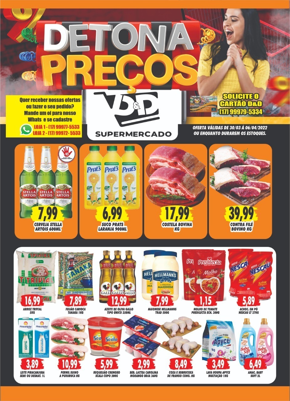 O melhor preço, o melhor atendimento e a garantia de produtos de qualidade você encontra no D&D Supermercados!!!