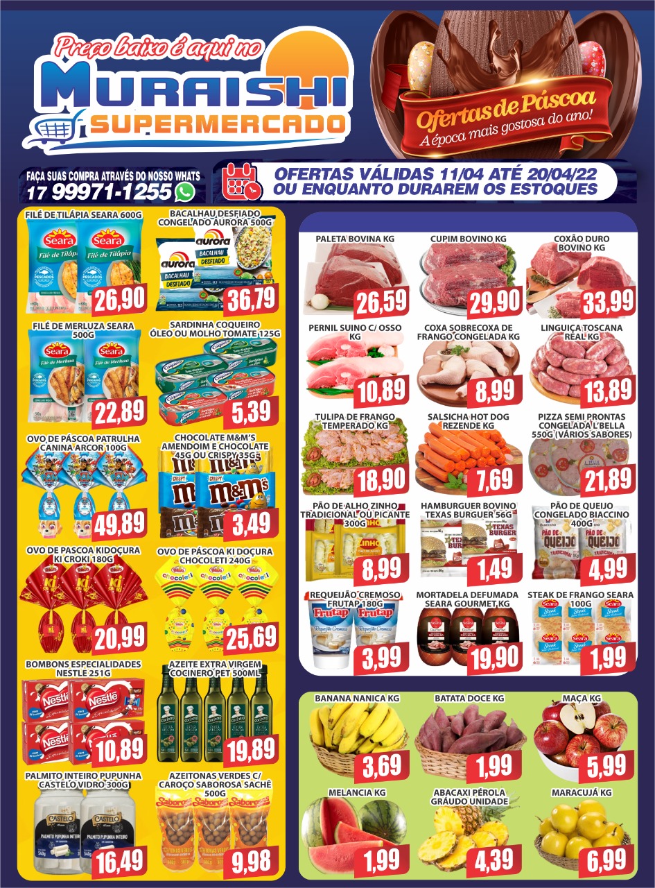 SAIU MAIS UM LISTÃO DE OFERTAS IMBATÍVEIS DO MURAISHI SUPERMERCADO. APROVEITE. PREÇOS BAIXOS EM TODOS OS SETORES!!!