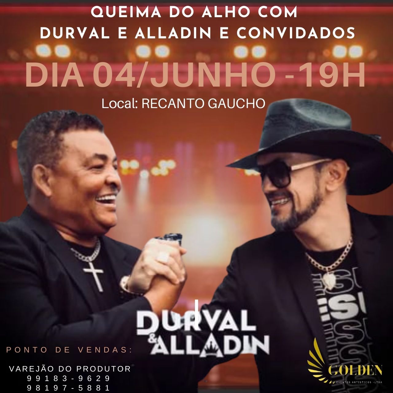 EM GUAÍRA: VEM AÍ QUEIMA DO ALHO COM DURVAL E ALLADIN E CONVIDADOS