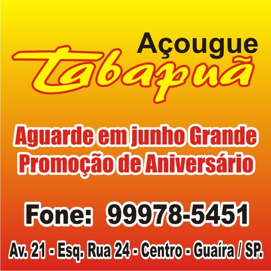 AGUARDE!!! ESTÁ CHEGANDO A MEGA PROMOÇÃO DE ANIVERSÁRIO DO AÇOUGUE TABAPUÃ. OFERTAS IMBATÍVEIS!!!