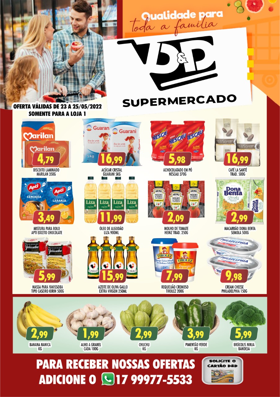 MEGA LISTÃO DE OFERTAS VÁLIDAS PARA A LOJA 1 DO D&D SUPERMERCADOS. APROVEITE!!!