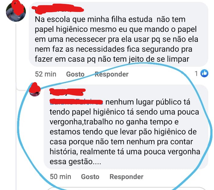 EM GUAÍRA: MUNÍCIPE E TRABALHADOR DE DEPARTAMENTO PÚBLICO RELATAM FALTA DE MATERIAL PARA HIGIENE PESSOAL EM PRÓPRIOS MUNICIPAIS