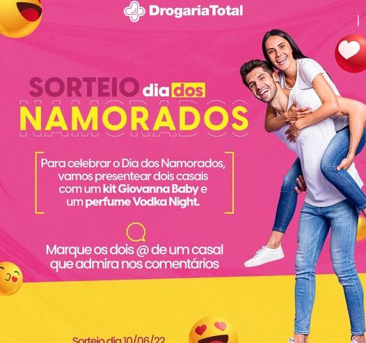 CHEIRO DE AMOR NO AR, NA FARMÁCIA DO JORGE E DROGARIA CALIFÓRNIA. CONCORRA A DIVERSOS PRÊMIOS PARA O DIA DOS NAMORADOS. CONFIRA A PROMOÇÃO