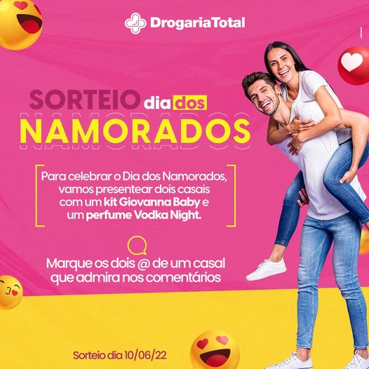 CHEIRO DE AMOR NO AR, NA FARMÁCIA DO JORGE E DROGARIA CALIFÓRNIA. CONCORRA A DIVERSOS PRÊMIOS PARA O DIA DOS NAMORADOS. CONFIRA A PROMOÇÃO