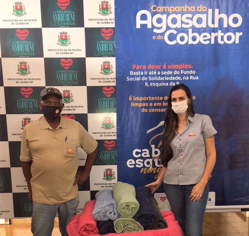 EM GUAÍRA: CAMPANHA DO AGASALHO 2022: FUNDO SOCIAL RECEBE DOAÇÃO DE COBERTORES DO GRUPO AGUETONI