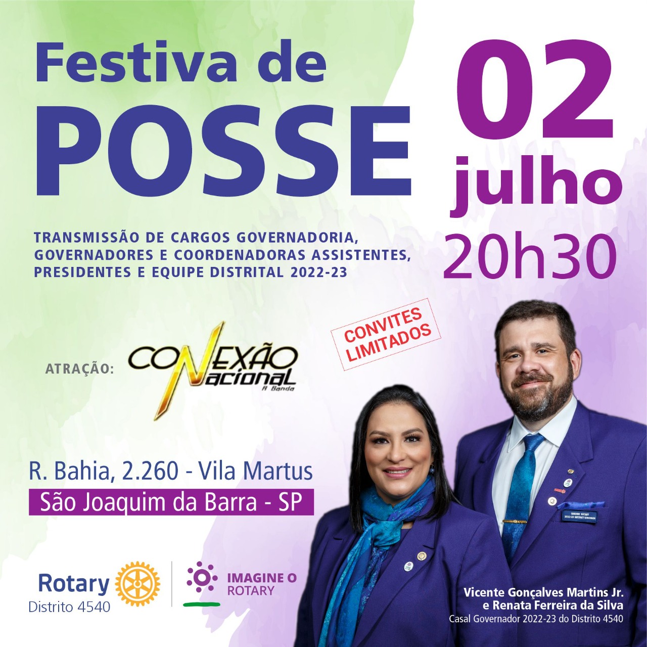 EM GUAÍRA: NO CENTENÁRIO DO ROTARY CLUB NO BRASIL, NOVOS DIRIGENTES DO DISTRITO 4540 TOMAM POSSE NO DIA 2 JULHO