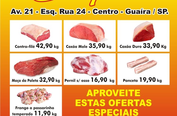 PREÇO BOM DE VERDADE É COM O AÇOUGUE TABAPUÃ. CONFIRA E APROVEITE. OFERTAS IMPERDÍVEIS!!!