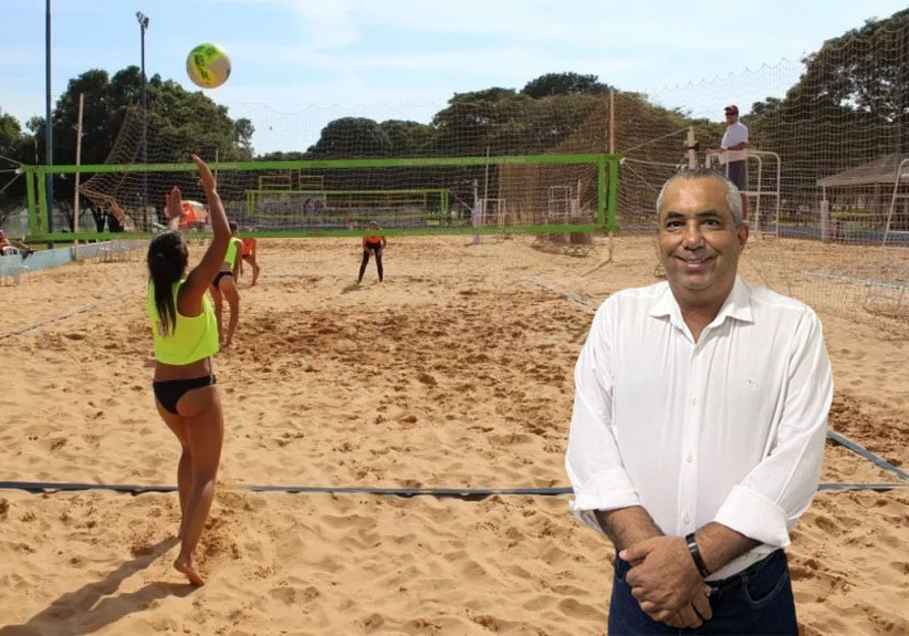 EM GUAÍRA: DENIR FERREIRA SOLICITA TROCA DA AREIA DAS QUADRAS ESPORTIVAS DO PARQUE MARACÁ