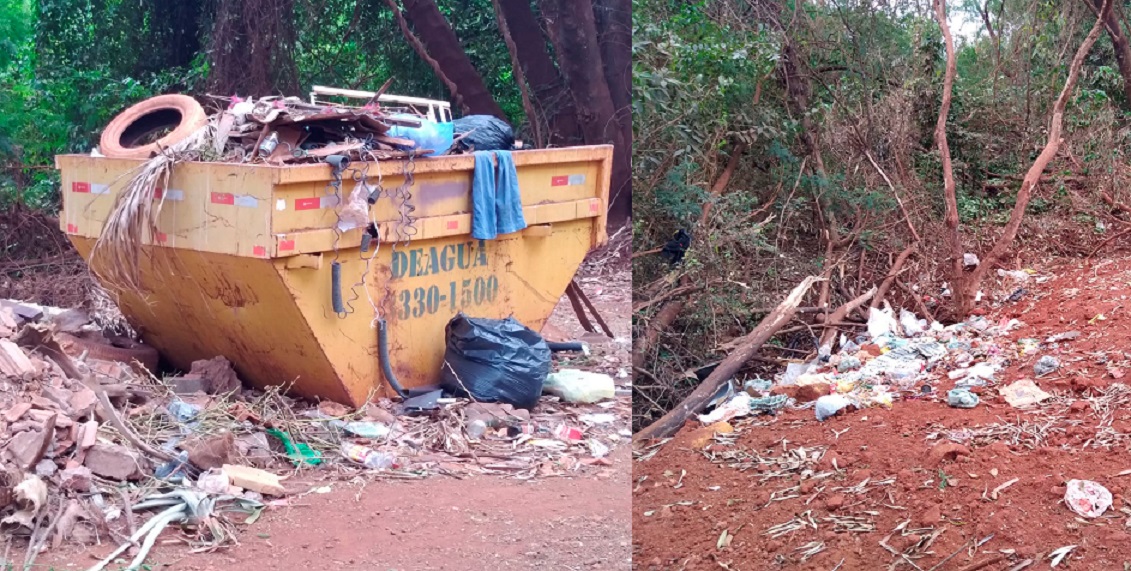 EM GUAIRA: SEM RECOLHIMENTO, LIXO SE ACUMULA NA SAIDA DA MATA