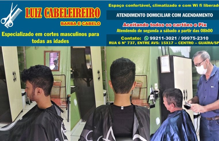 RENOVE SEU VISUAL. LOOK MODERNO E TRATAMENTO ESPECIALIZADO É COM LUIZ CABELEIREIRO. TAMBÉM ATENDENDO EM DOMICÍLIO. CONFIRA!!!