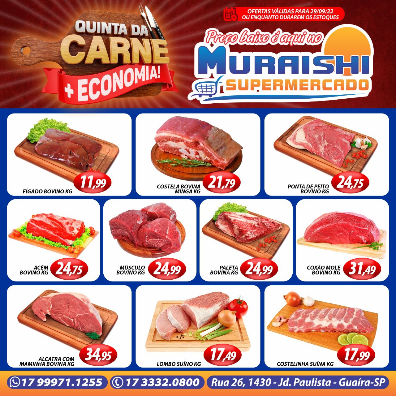 CHEGOU A QUINTA DAS CARNES NO MURAISHI SUPERMERCADO. APROVEITE!!!