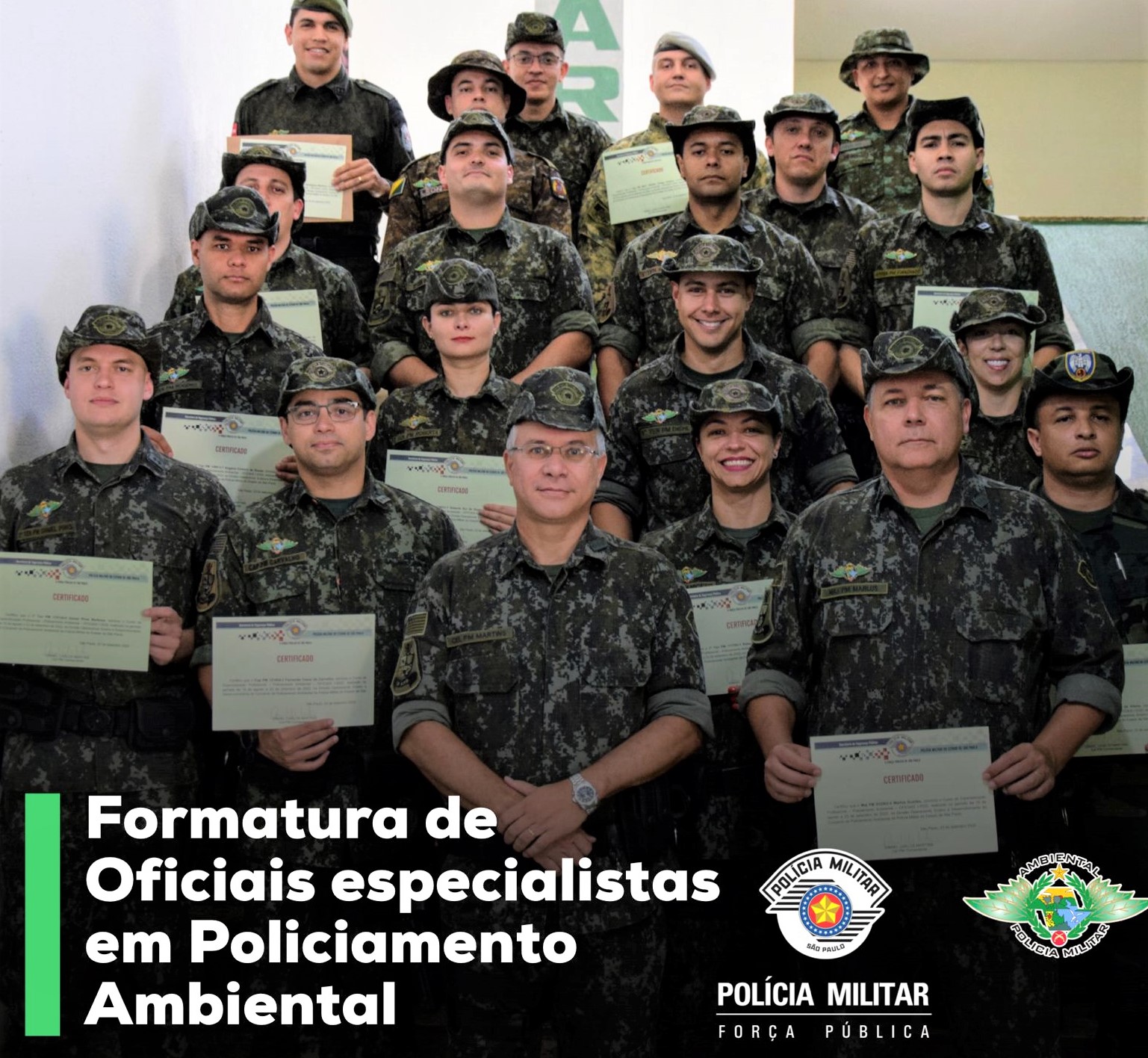 REGIÃO: POLÍCIA AMBIENTAL CONCLUI CURSO DE ESPECIALIZAÇÃO DE OFICIAIS