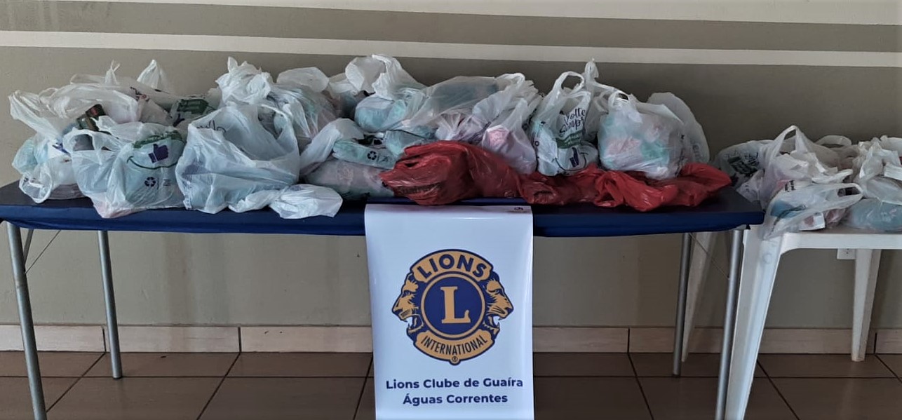 LIONS CLUBE DE GUAÍRA ÁGUAS CORRENTES REALIZA CAMPANHA PARA ARRECADAÇÃO DE ALIMENTOS