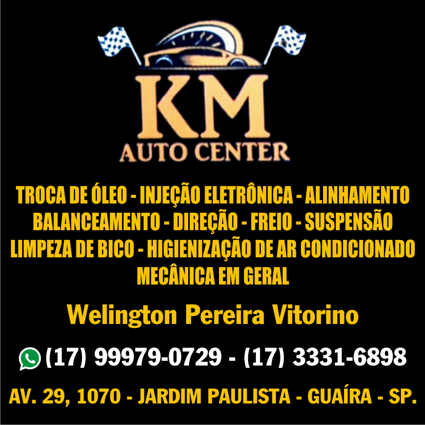 VAI VIAJAR? FAÇA REVISÃO COMPLETA NA KM AUTO CENTER. MAIS SEGURANÇA PARA VOCÊ E SUA FAMÍLIA!!