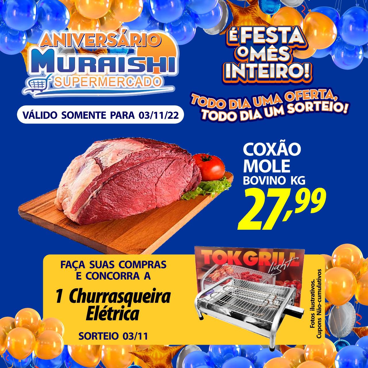 MEGA OFERTA DE ANIVERSÁRIO DO MURAISHI SUPERMERCADO COM A QUINTA DAS CARNES E NOVO LISTÃO COM PREÇOS ESPETACULARES. APROVEITE!!!