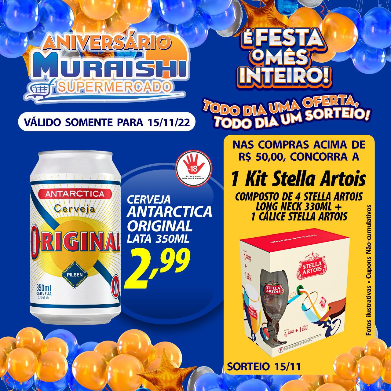 ATENÇÃO!! MURAISHI SUPERMERCADO ABERTO HOJE ATÉ AS 13 HRS. APROVEITEM AS MEGA OFERTAS DE ANIVERSÁRIO!!!