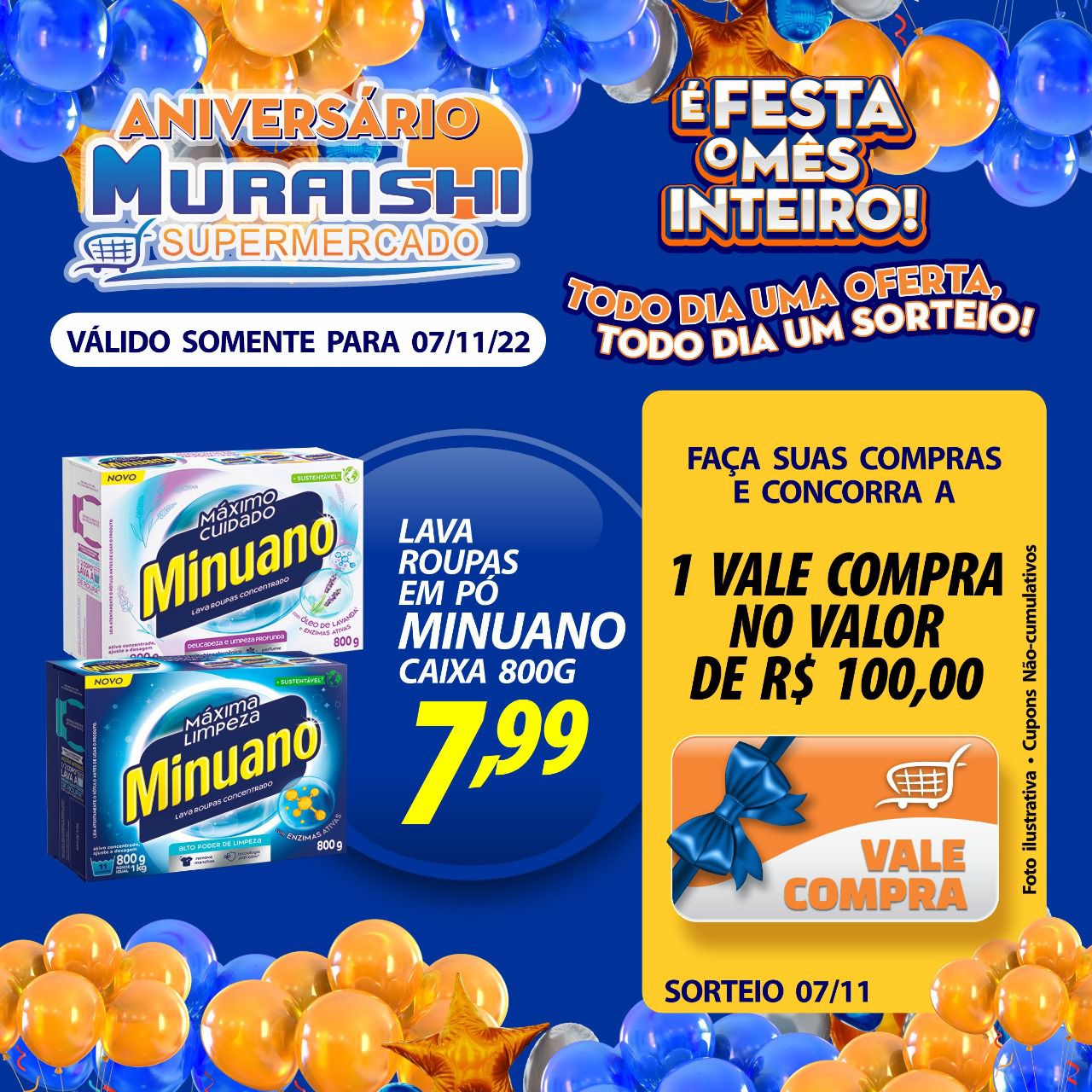 CONFIRA A MEGA OFERTA DE ANIVERSÁRIO DO MURAISHI PARA ESTA SEGUNDA-FEIRA. CONCORRA A PRÊMIOS!!