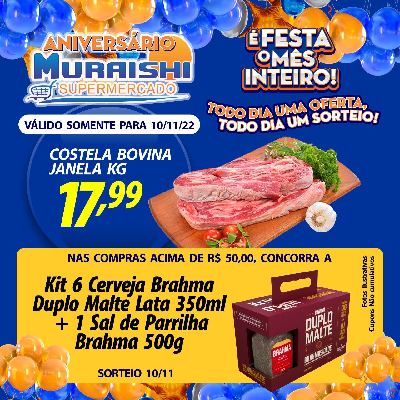 QUINTA DAS CARNES COM MEGA OFERTA DE ANIVERSÁRIO E PREÇO ESPECIAL EM CERVEJAS NO MURAISHI SUPERMERCADO. APROVEITE!!!