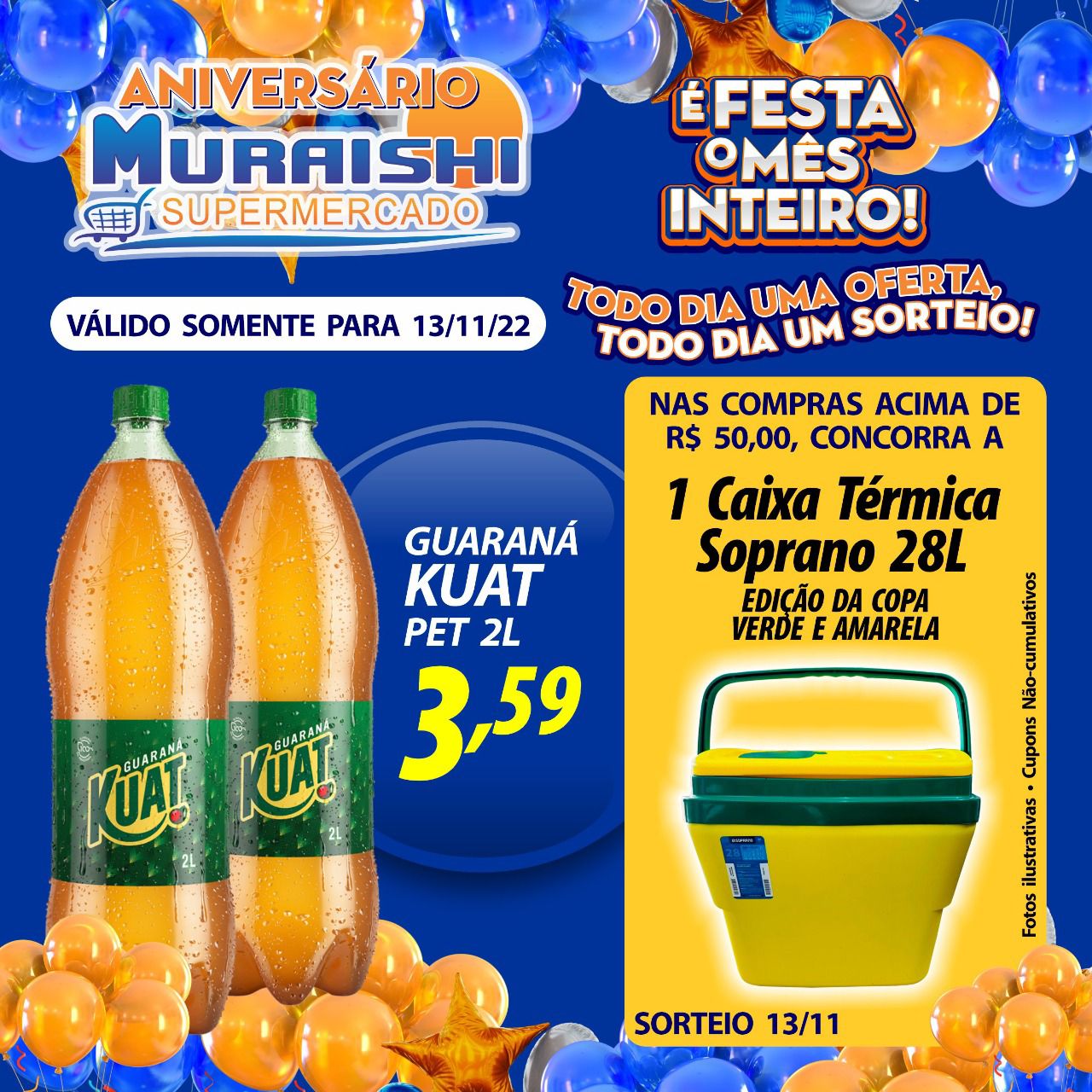 MURAISHI SUPERMERCADO ABERTO NESTE DOMINGO ATÉ AS 13 HRS. CONFIRA A MEGA OFERTA DE HOJE!