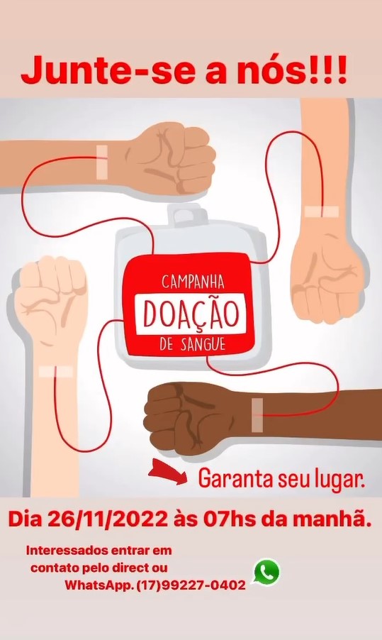 ATENÇÃO: NESTE SÁBADO, 26, TEM CARAVANA PARA LEVAR DOADORES DE SANGUE AO HOSPITAL DO AMOR DE BARRETOS