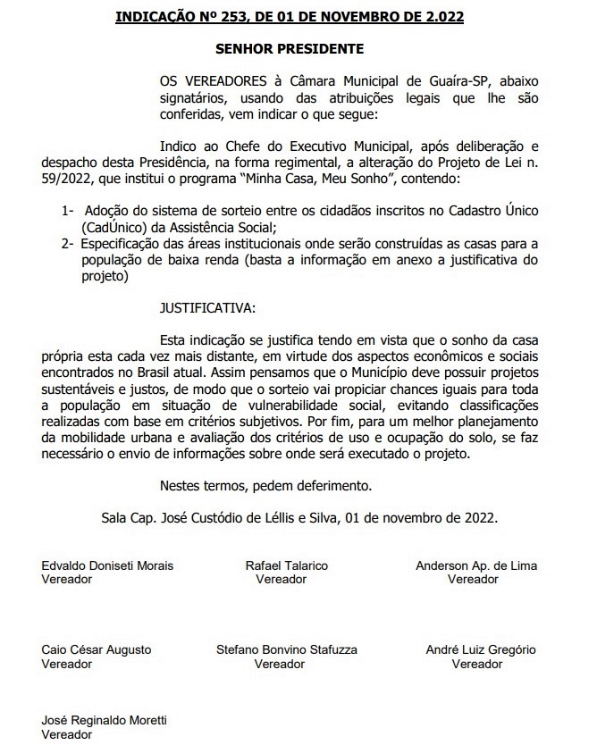 SORTEIO: VEREADORES QUEREM CRITÉRIO JUSTO PARA DISTRIBUIÇÃO DE MORADIAS DE PROGRAMA HABITACIONAL DO PREFEITO JUNÃO