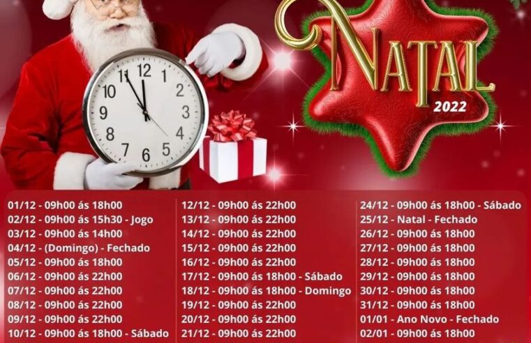 NATAL 2022: COMÉRCIO GUAIRENSE TEM HORÁRIO ESPECIAL À PARTIR DESTA TERÇA-FEIRA, 6. CONFIRA O CALENDÁRIO!!