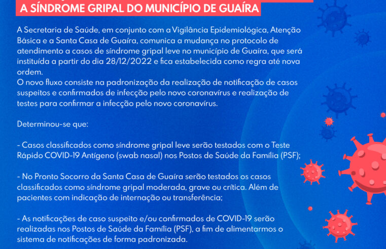 ATENÇÃO: APÓS AUMENTO NO NÚMERO DE CASOS DE COVID EM GUAÍRA, SAÚDE ALTERA PROTOCOLO PARA TESTES DA DOENÇA