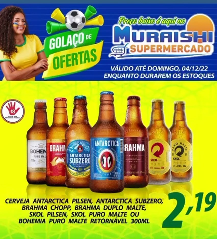 GOLAÇO DE OFERTAS NO MURAISHI SUPERMERCADOS. CONFIRA OS PREÇOS. ABERTO, HOJE, ATÉ AS 13 HRS!!