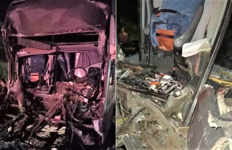 MOTORISTA MORRE E PASSAGEIROS FICAM FERIDOS EM COLISÃO ENTRE ÔNIBUS DE TURISMO E CAMINHÃO NA ANHANGUERA EM ORLÂNDIA