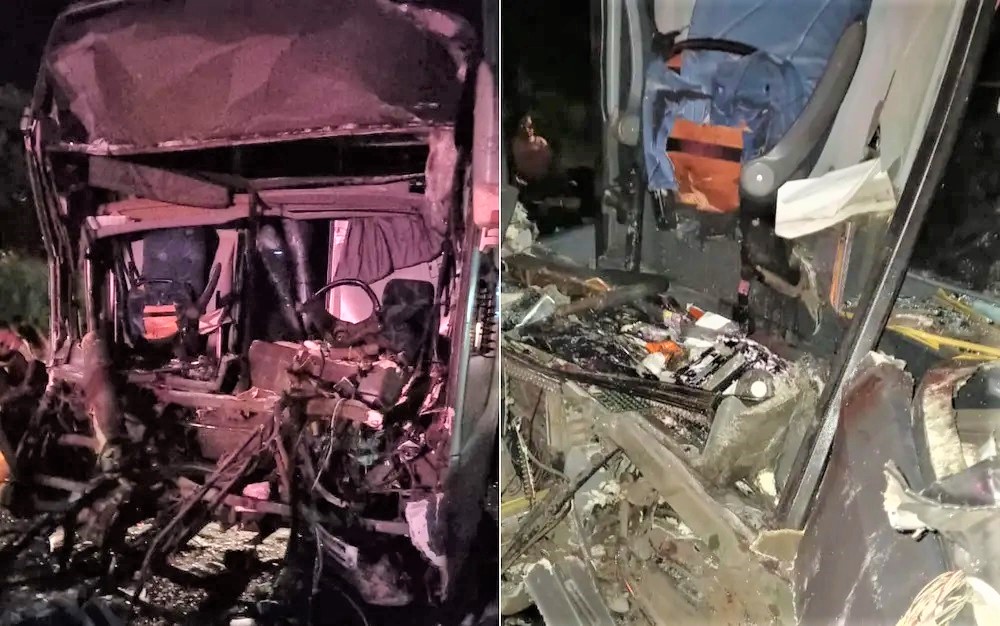 MOTORISTA MORRE E PASSAGEIROS FICAM FERIDOS EM COLISÃO ENTRE ÔNIBUS DE TURISMO E CAMINHÃO NA ANHANGUERA EM ORLÂNDIA