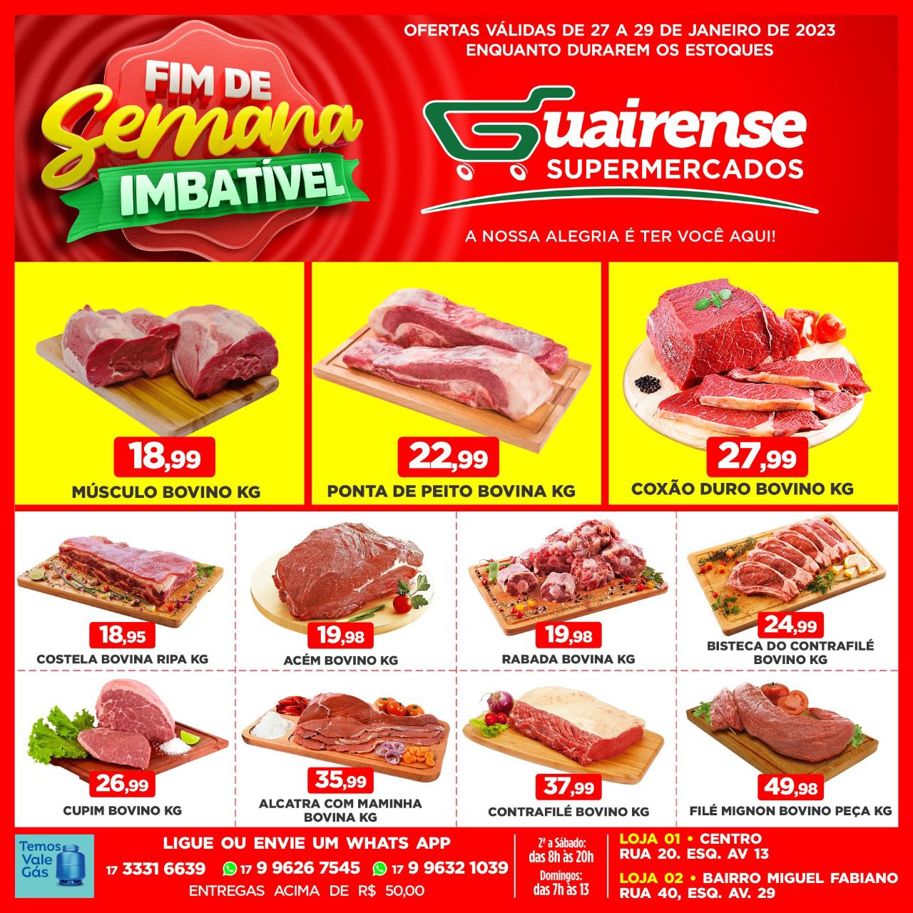 FIM DE SEMANA IMBATIVEL NO GUAIRENSE SUPERMERCADOS. PROMOÇÕES EM TODOS OS SETORES. APROVEITEM!!!