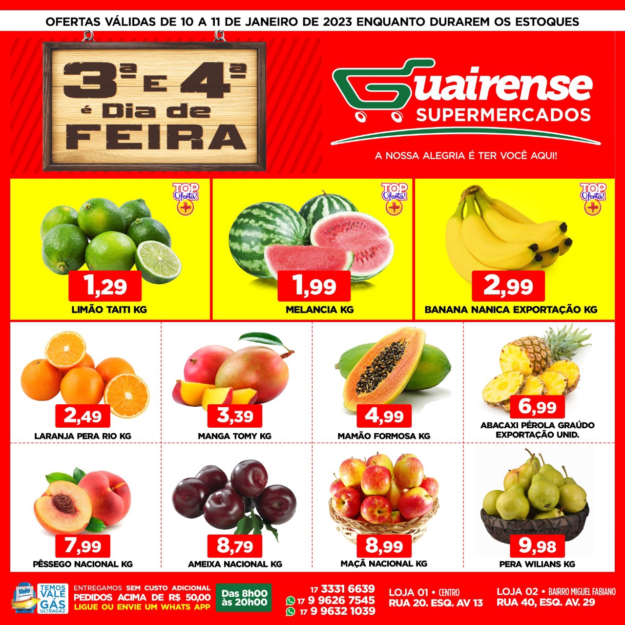 TERÇA E QUARTA SÃO DIAS DE FEIRA NO GUAIRENSE SUPERMERCADOS. APROVEITE!!!