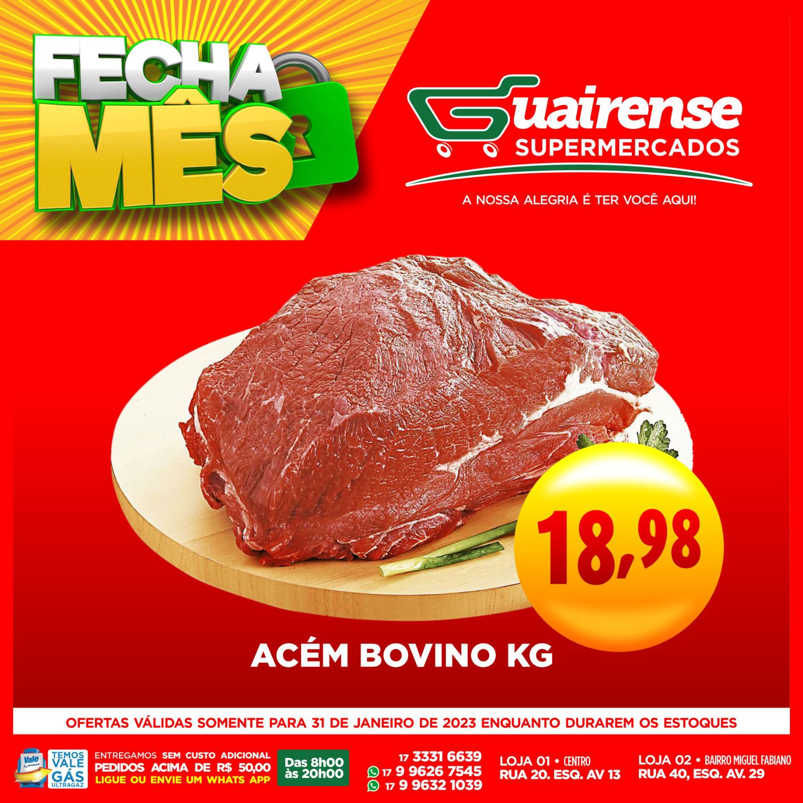 CHEOU O DIA!! É HOJE O SUPERFECHAMENTO DE MÊS DO GUAIRENSE SUPERMERCADOS. APROVEITE!!!