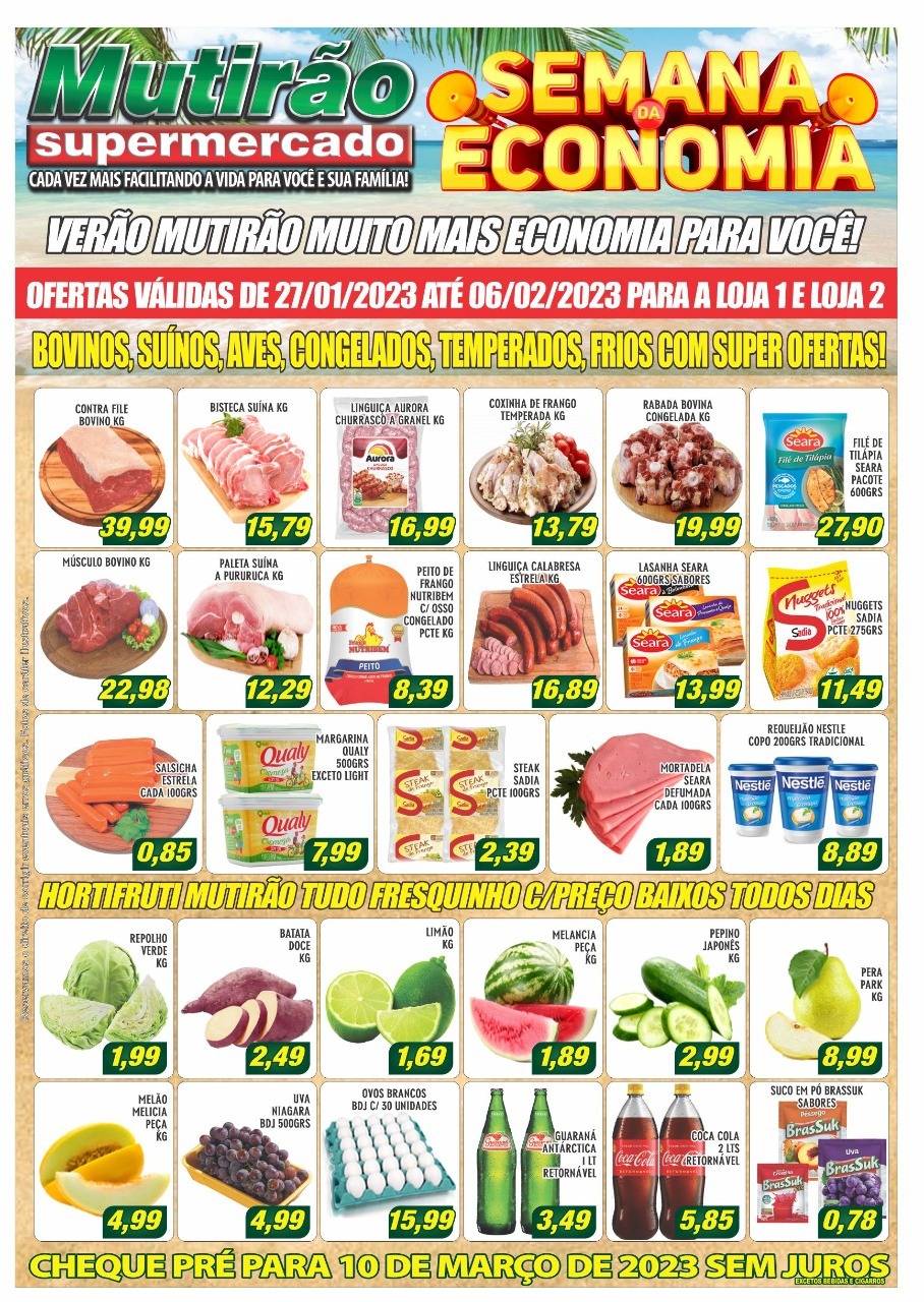 LISTÃO COM PREÇOS BAIXOS É NO MUTIRÃO SUPERMERCADOS. APROVEITE!!!