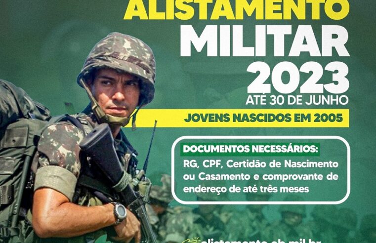 ATENÇÃO JOVENS: PRAZO PARA ALISTAMENTO MILITAR 2023 TERMINA AMANHÃ. 30