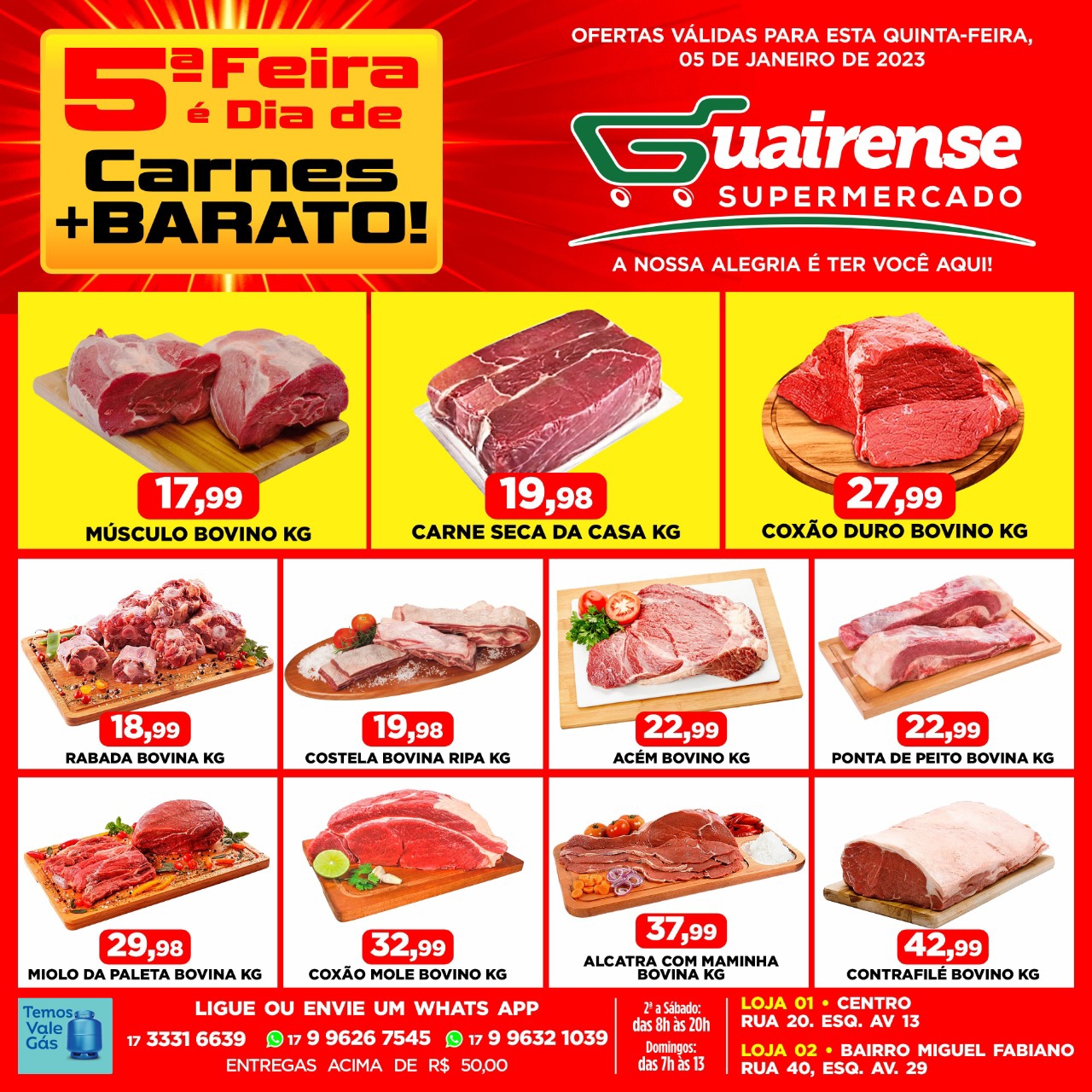 SUPER QUINTA DAS CARNES BARATAS NO GUAIRENSE SUPERMERCADOS. APROVEITE!!