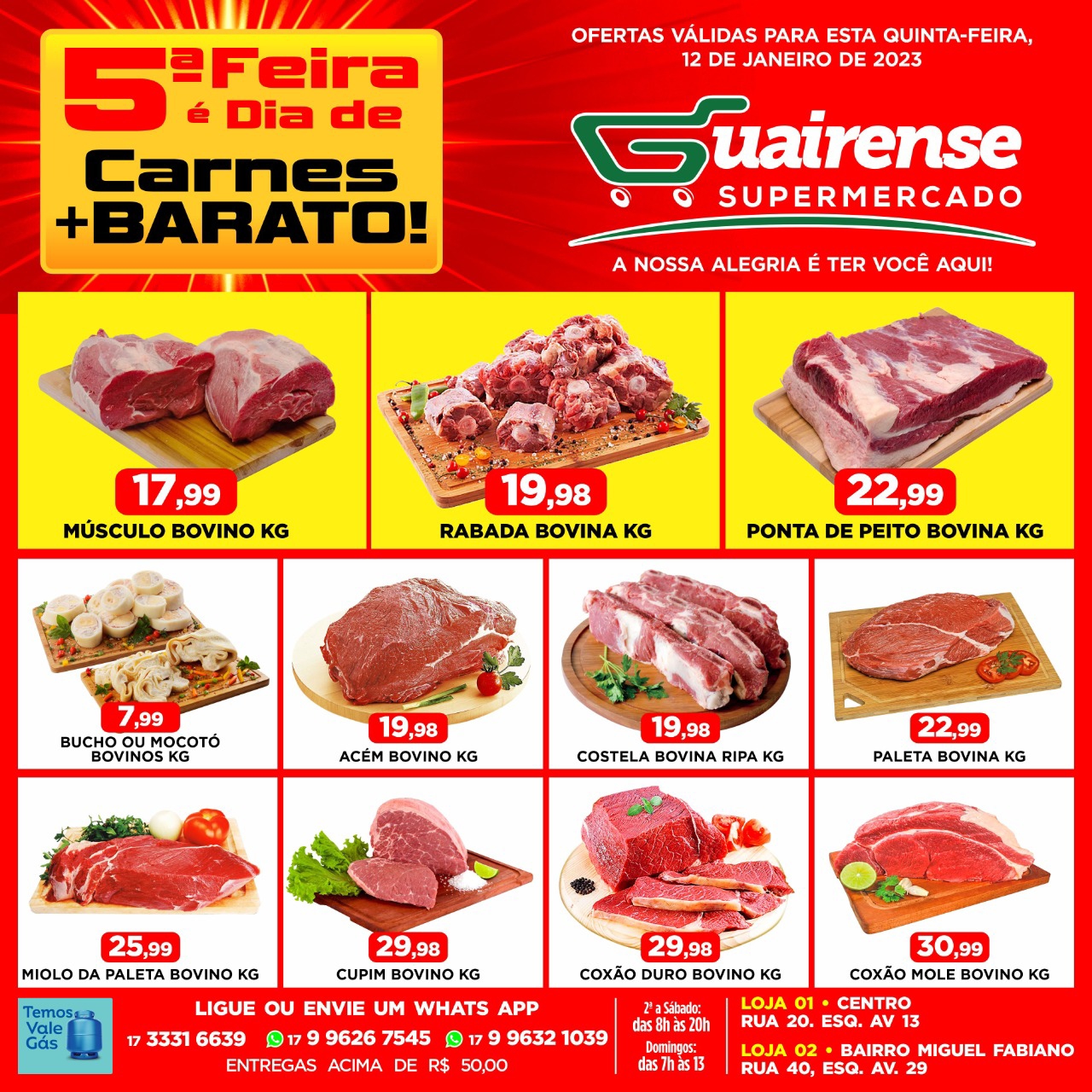 CARNES E CERVEJAS MAIS BARATAS É COM O GUAIRENSE SUPERMERCADOS. APROVEITE!!!