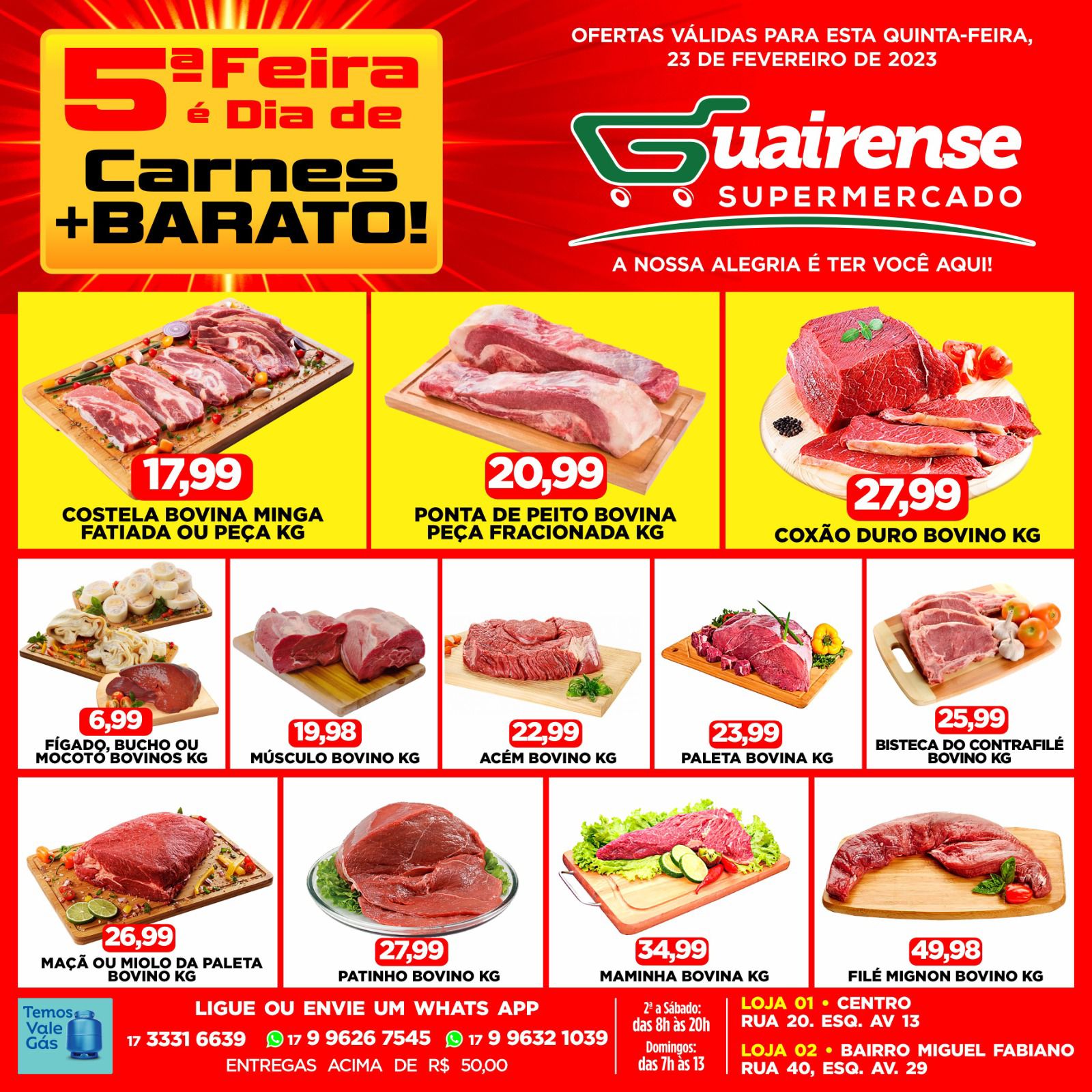 SUPER QUINTA DE PREÇOS BAIXOS NO GUAIRENSE SUPEMERCADO. PREÇOS ESPECIAIS EM TODOS OS SETORES. APROVEITE!!!